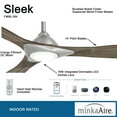 thumbnail image 4 of 3 Blade Ceiling Fan With Light Kit In Contemporary Style-13 Inches Tall And 60 Inches Wide Minka Aire Fans F868l-Sbr/Whf, 4 of 7