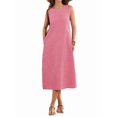 thumbnail image 2 of Women's Dresses Long Sundresses Plaid Striped Pockets Maxi Dress for Summer Casual Beach Vacation Red XL, 2 of 9