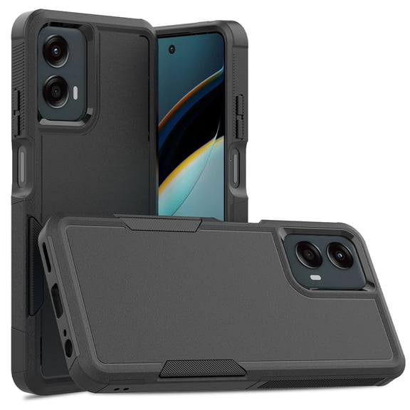 YEYKX Defender Case for Motorola Moto G 5G 2024 6.6'' Heavy Duty 1 in 1 Design Rugged Full Body Dustproof Shockproof Bumper Non-Slip Protective Cover,Black,For Moto G 5G 2024