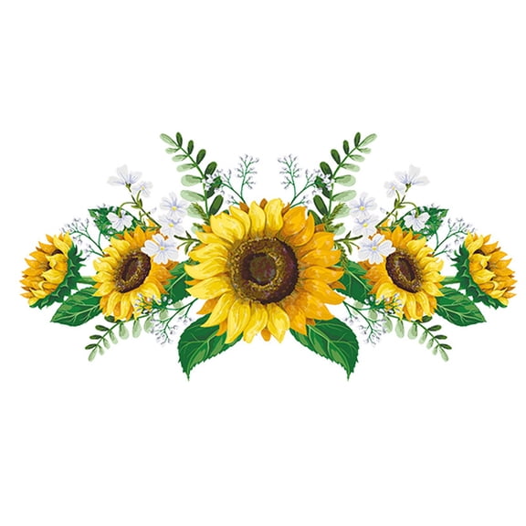 Tizuqe Sunflowers Wall Decal Wall Stickers for Nursery Bedroom Bathroom Kitchen, Removable Yellow Flower Mural DIY Wall Art Dec