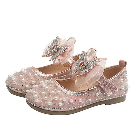 

Actoyo Girls Ankle Strap Dress Shoes Bow Mary Jane Wedding Flower Pearl Glitter Sequins Princess Ballet Flats Shoes Pink for Kids (US 8.5 Toddler)