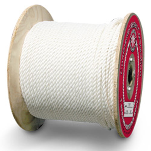 CWC 3-Strand Polyester Rope - 1/4 x 600 ft., White 