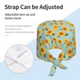 thumbnail image 3 of Yiaed White Polka Dot Sunflower Print Turban Hat for Women Men Comfortable Adjustable Cleaning Working Cap with Sweatband, 3 of 4