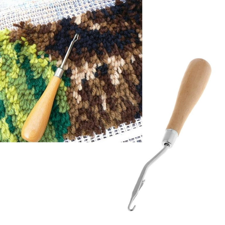 LifCratms 6.3 Inch Wooden Bent Latch Hook Tool 2Pcs, Crochet Needle Hook  Knitting Tool Kit for Rug Carpet Scarf Making Art Crafts Braid Hair - Yahoo  Shopping
