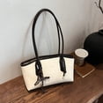 thumbnail image 4 of Yucurem Vintage Shoulder Bags for Women, Trendy Leather Hobo Handbag with Pendant for Work Travel (Beige), 4 of 7