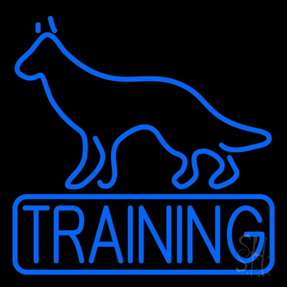 Dog Training LED Neon Sign 24" Tall x 24" Wide - inches Black Square Cut Acrylic Backing, with Dimmer - Premium built indoor Sign for Club, Home décor, Event, Workshop, Storefront.