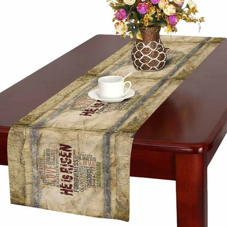 Mkhert Easter He Is Risen With Religious Bible Verse Table Runner
