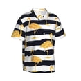 thumbnail image 2 of Kll Men'S Hawaiian Shirt Short Sleeve Button Down Beach Shirts-Gold Flamingo, 2 of 8