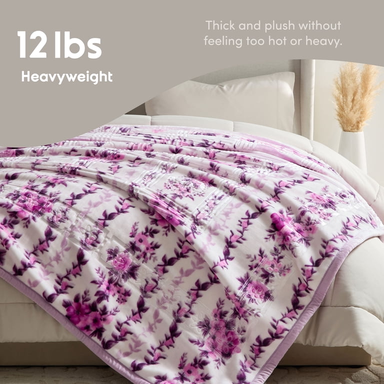 Virtu 12 Lb Korean Mink Fleece King Blanket in Lavender photo 2