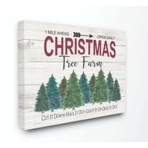 Stupell Industries Christmas Tree Farm Wood Texture Holiday Word DesignCanvas Wall Art By Artist Jo Moulton
