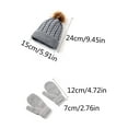 thumbnail image 3 of Bibifish Kids Hat Gloves Sets 3 Pc Knit Cable Knit Pattern Beanies Hat And Mitten Comfy Boys And Girls Hat Gloves Sets For Ladies, 3 of 3