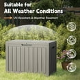 thumbnail image 4 of Outdoor Storage Box, 50 Gallon Waterproof Resin Deck Box, Storage Bin for Package Delivery, Patio Furniture Cushion, Garden Tools, Pool Accessories, Weatherproof and UV Resistant, Grey, 4 of 8