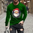 thumbnail image 2 of UVEASISHA Offre à Durée Limitée T-Shirts de Noël pour Hommes à Manches Longues Col Ras du Cou T-Shirts Grande Taille Imprimé Père Noël T-Shirts Graphiques Amusants pour Hommes Cadeaux de Noël Mode T-Shirt Hipster Hauts Vert G, 2 of 6