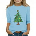 thumbnail image 1 of YUNAFFT T-Shirt Imprimé de Noël pour Garçons et Filles 3-12 Ans Manches Courtes/longues Col Rond 95 % Polyester 5 % Spandex Confort Extensible pour Fête de Vacances, 1 of 3