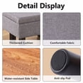 thumbnail image 4 of Foot Stool Ottomans Linen Footrest Storage Ottoman Step Stool Seat with Solid Wood Legs Modern Accent Stools for Couch Living Room Dark Grey, 4 of 7