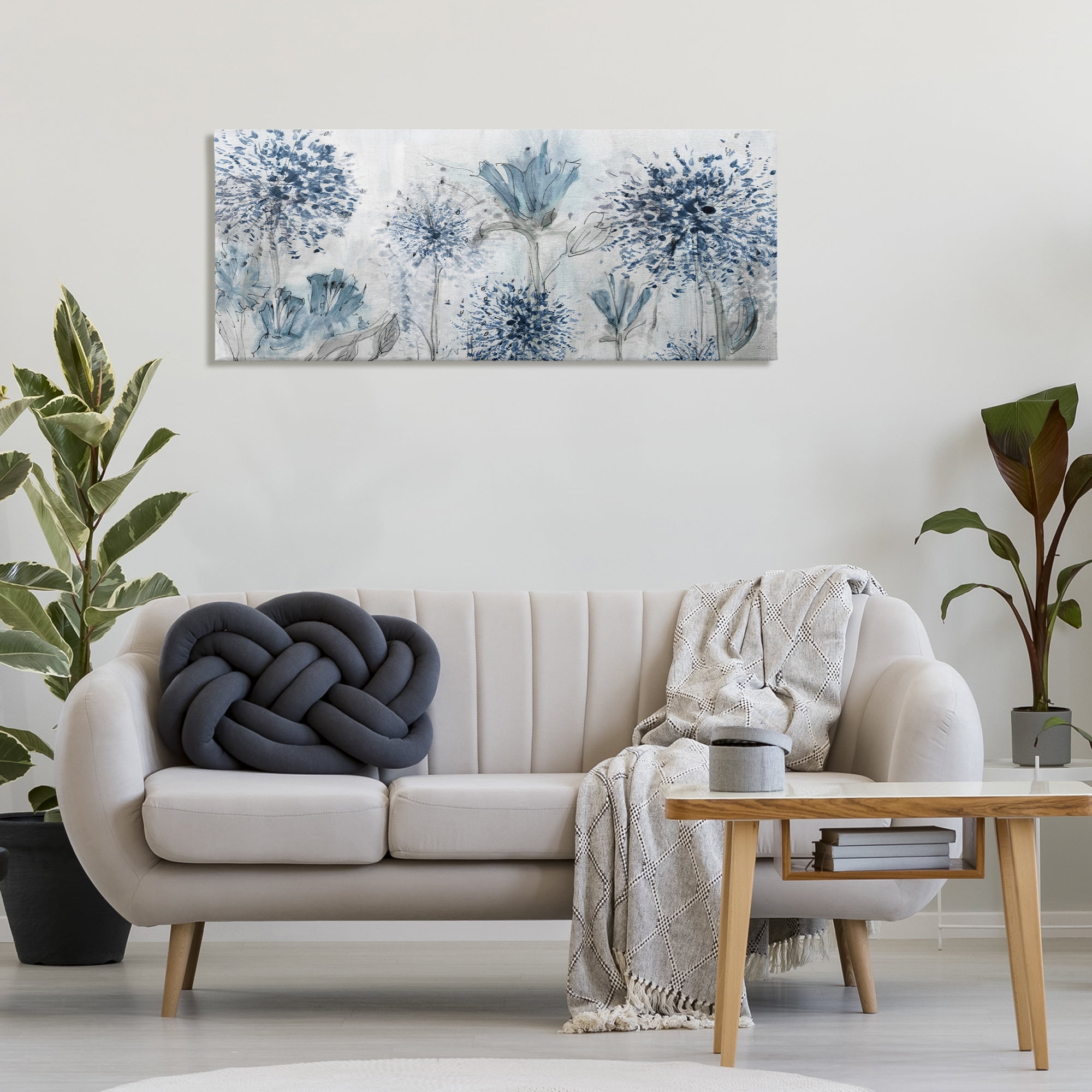 Stupell Industries Speckled Flower Impressions Botanical & Floral Painting Gallery Wrapped Canvas Art Print Wall Art, 48 x 20