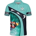 thumbnail image 5 of Personalized Billiard Polo Shirt Shirts Men Women Custom Name 3D Team Apparel Gift 8 Ball Pool S-5XL (Green, XL), 5 of 8