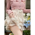 thumbnail image 4 of Michellecmm  Women Summer Shorts Skirt Solid Color Elastic Ruffled Mini Skirt, 4 of 9