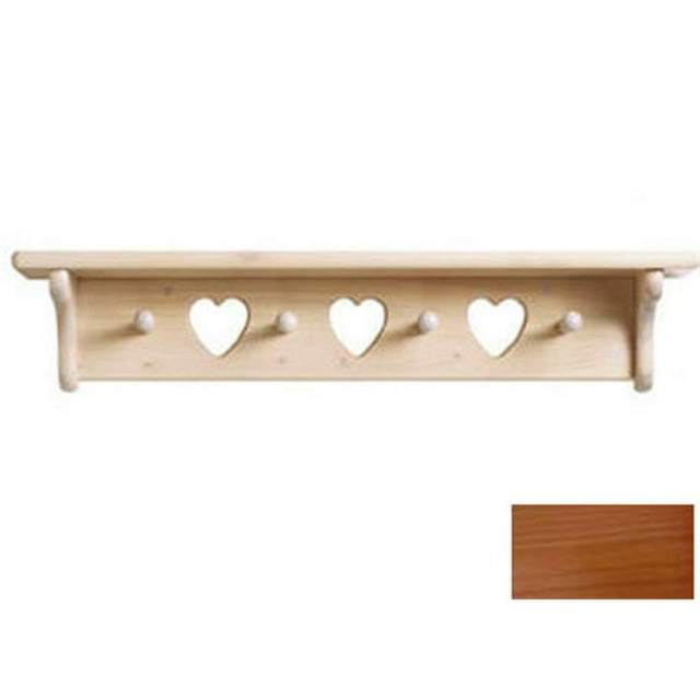 Little Colorado 1234HOHT Heart Peg Shelf in Honey Oak