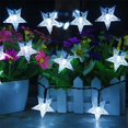 thumbnail image 5 of Guirnalda de luces solares para exterior, 5 m, 20 LED, diseño de estrella, 8 modos, impermeable, decoración para jardín, patio, fiesta, boda (blanco frío), 5 of 5