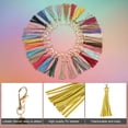 thumbnail image 4 of 10pcs Borlas de Cuero PU, Charm de Borla de 6" con Gancho Giratorio para Hacer Joyería (Amarillo Claro), 4 of 6