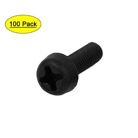 

Uxcell M3x10mm Nylon Round Head Machine Screw Bolt Fastener Black (100-pack)