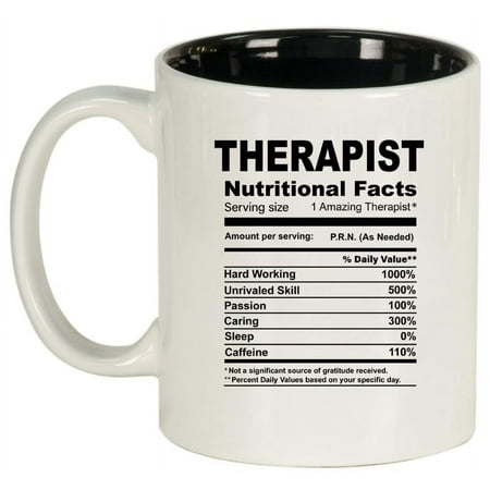 

Therapist Nutrition Facts Funny Gift Ceramic Coffee Mug Tea Cup Gift for Her Him Friend Coworker Wife Husband (11oz White)