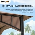 thumbnail image 5 of Sunjoy Outdoor Patio Black Bamboo Shape Steel Frame 11 x 11 ft. 2-Tier Soft Top Gazebo with Beige Canopy for Garden, Backyard, and Lawn Activities, 5 of 13