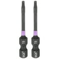 thumbnail image 1 of Uxcell 2pcs T8 Torx Impact Screwdriver Bit 1/4" Hex Shank 2" Long Magnetic No Hole, 1 of 7