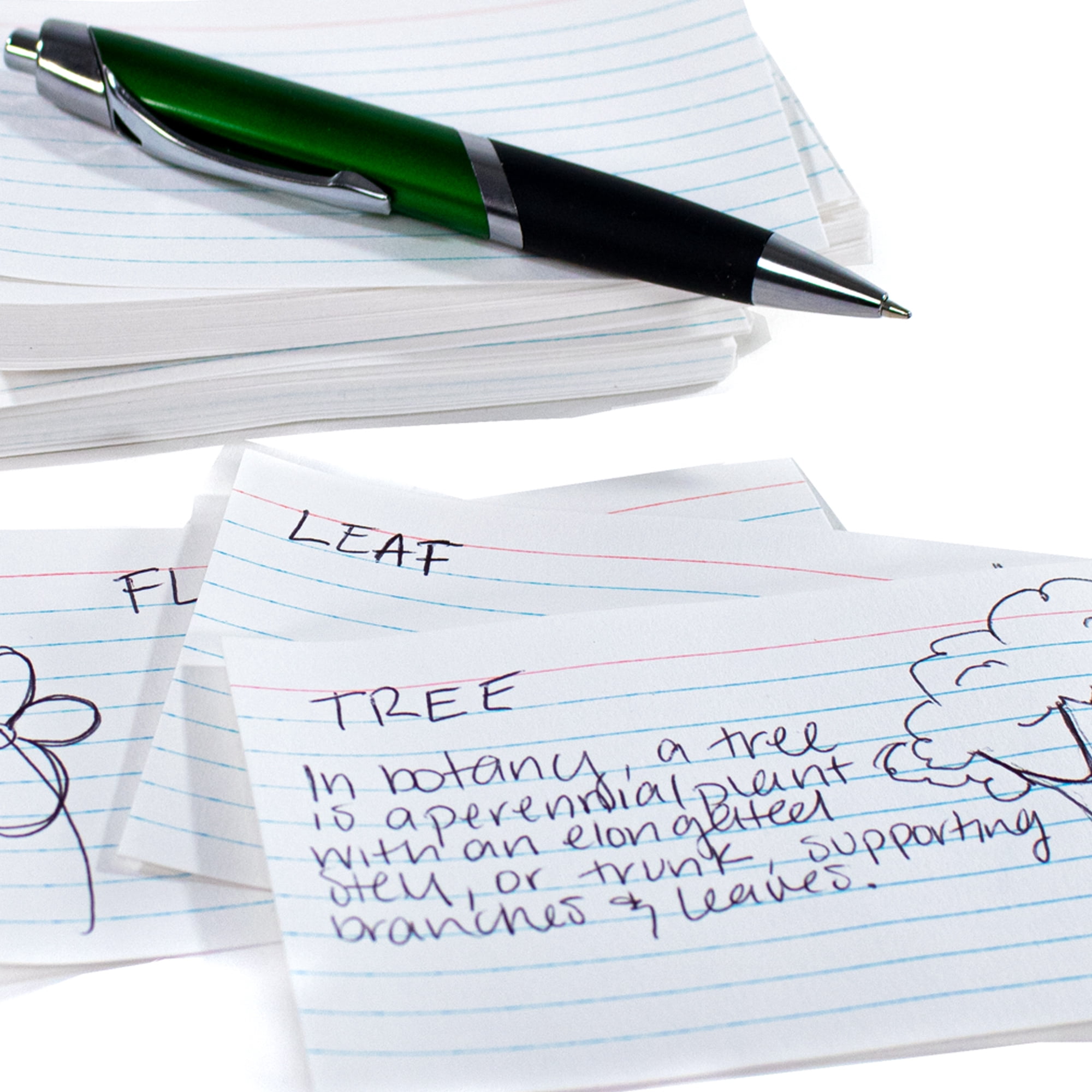 Craft County Index Cards – Pack of 10 Cards with 100 Sheet Ruled – 3 x 5 Inches – Students and Teachers Notes