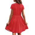 thumbnail image 5 of Uourmeti Ladybug Short Sleeve Dresses for Girls 3-4 Summer Crew Neck Knee A-line Dress Kids School Swing Dresses with Pockets Wedding Party Dress, 5 of 6