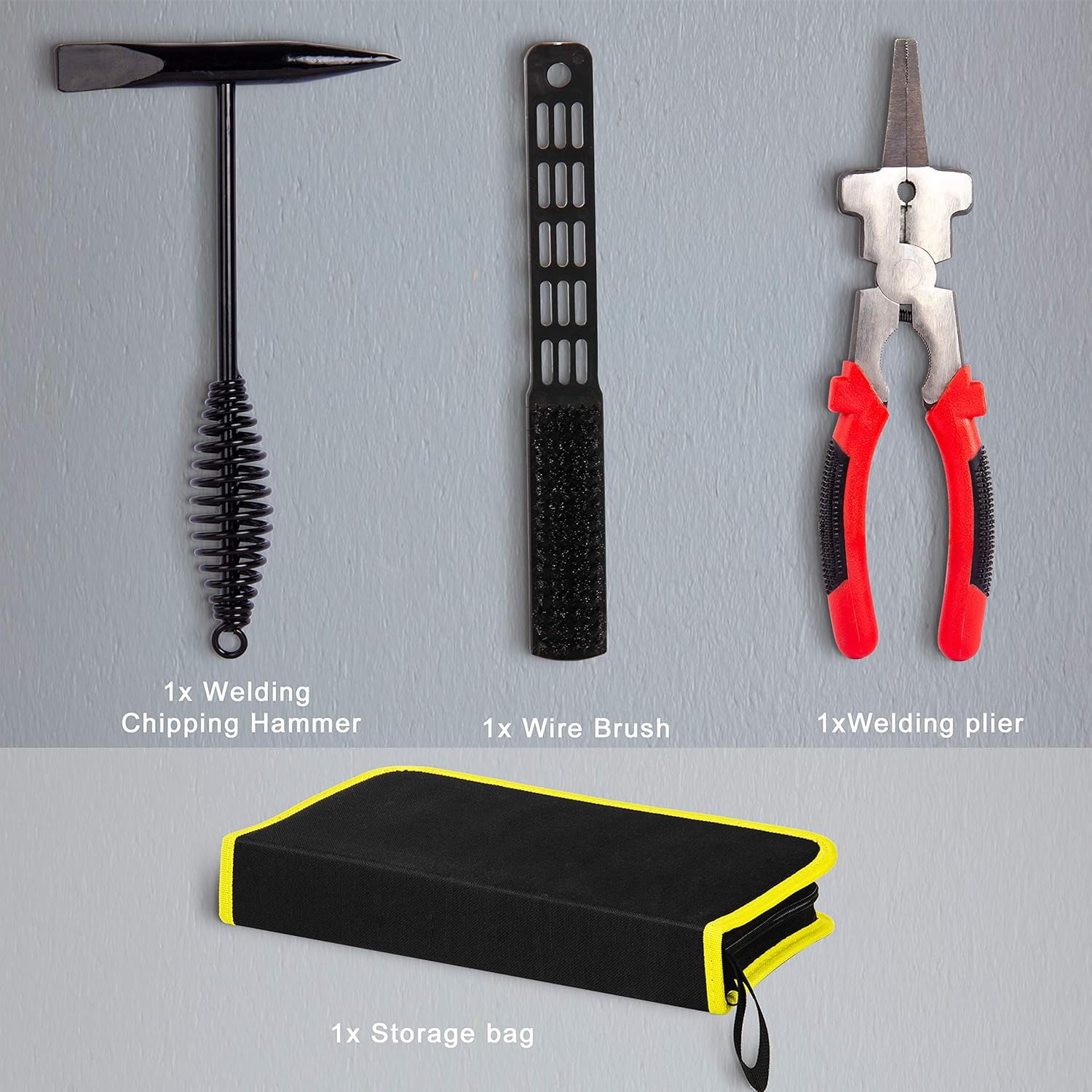 Welding Tools Set, 8" MIG Welding Pliers with Welding Chipping Hammer, Wire Brush and Storage Case