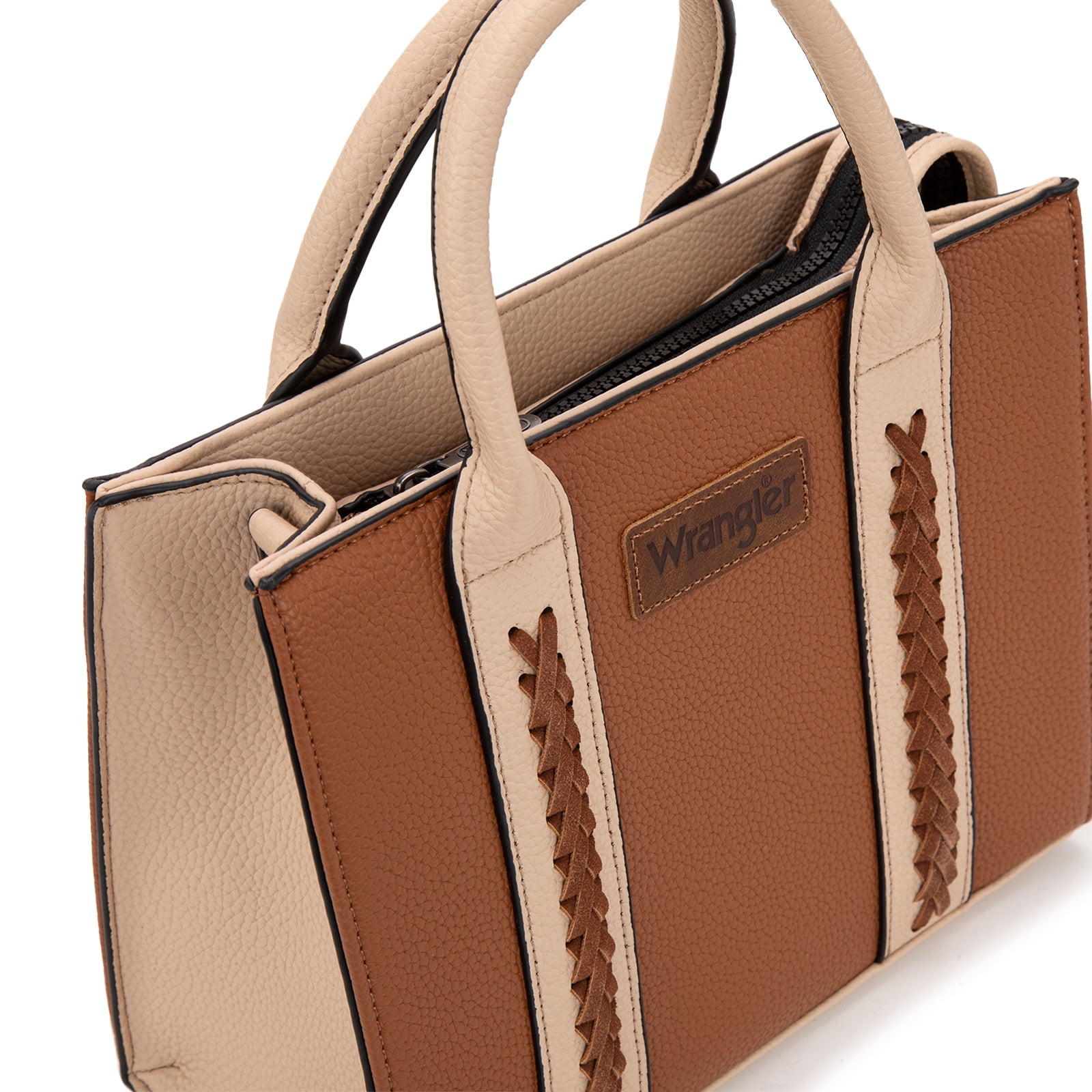 Wrangler Tote Bags for Women and Purse for Women with Adjustable Strap, Brown