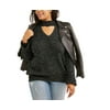 Extra Touch Junior Plus Mock Neck with Cut Out Pull Over Sweater