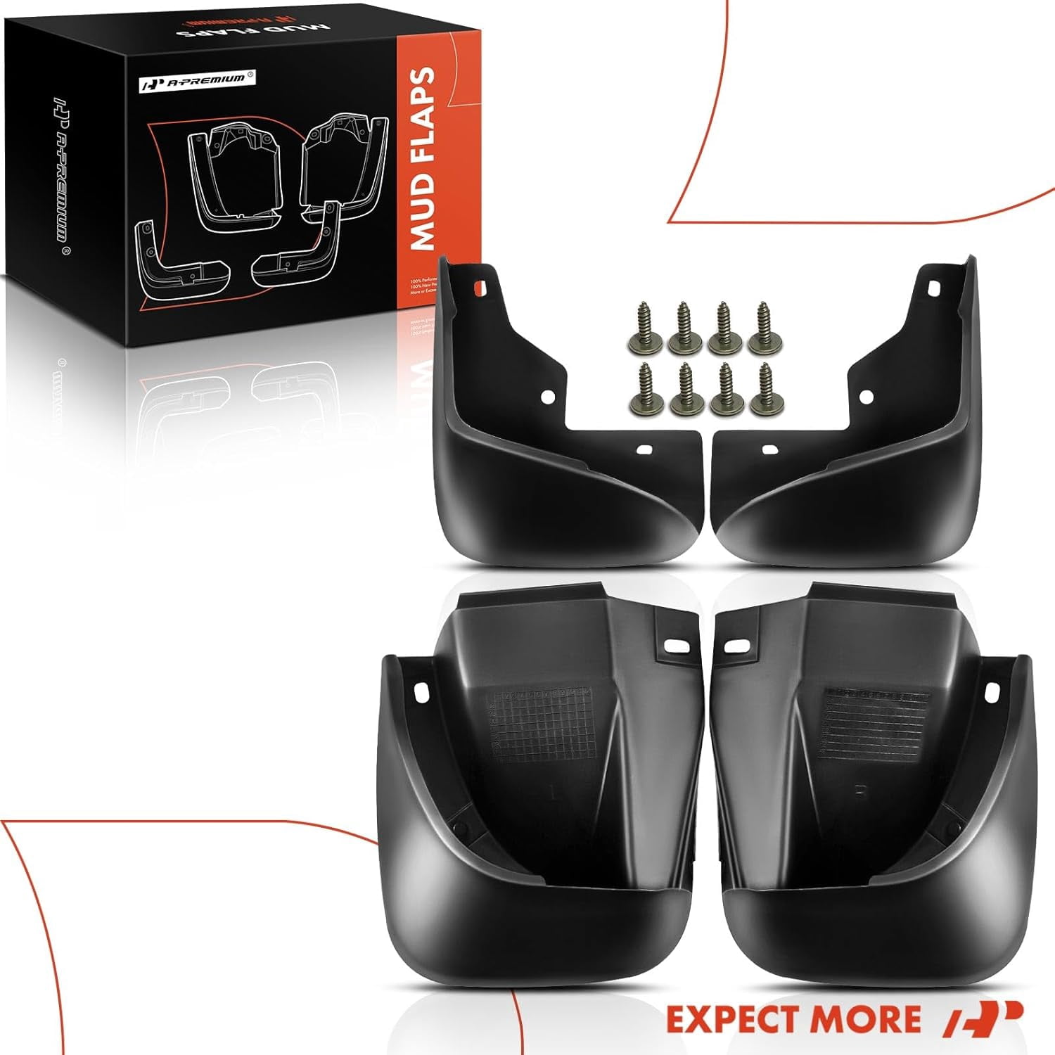 A-Premium Splash Guards Mud Flaps Mudguards Compatible with Honda Accord Sedan 1998 1999 2000 2001 2002 Front and Rear 4-PC Set