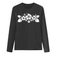 thumbnail image 5 of HUITKMM T-Shirts en Coton pour Femmes T-Shirt Décontracté Imprimé à Col Rond à Manches Longues pour Femmes, 5 of 5