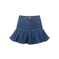 thumbnail image 2 of SAYOO Punk Denim Mini Pleated Skirt Ladies Summer High Waist Jeans Shorts Skirts Women Ruffles Fashion Korean, 2 of 9