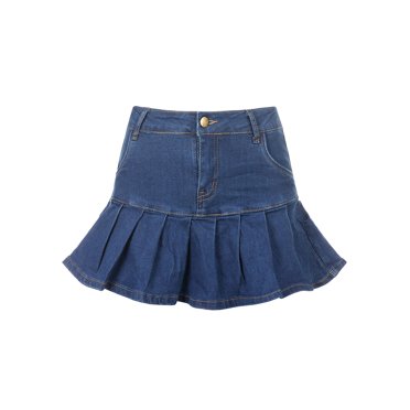 Sylvamorning Jupe Mode Femme avec Poche Couleur Unie Jupe en Denim Élégante pour Dames