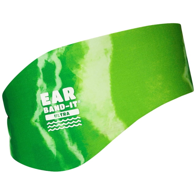 Diadema de natación Earplug Ear-Band-It, ultra mediana, color verde teñido anudado