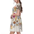 thumbnail image 2 of Fotbe Ice Cream Pattern Dress Casual Womens Fashion Short Sleeve Maxi Dress T Shirt Dress Striped Long Color Block Maxi Dress, 2 of 6