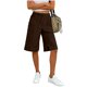 thumbnail image 5 of TaTaai Casual Shorts Stretchy Waist Cool Women Loose Wide Leg Bermuda Shorts Solid Color Side Slit Pockets Drawstring For Home Daily Summer Wear Gift, 5 of 7