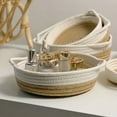 thumbnail image 4 of D-GROEE Cotton Storage Basket Woven Basket Decorative Baby Nursery Hamper with Handle Kids Storage Bin for Organizer Pieces at Home or Office, 4 of 8