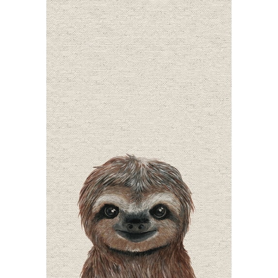 MARMONT HILL - Handmade Cheerful Sloth III Print on Wrapped Canvas 40 x 60