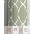 thumbnail image 7 of Sage Green Abstract Semi Sheer Curtains 63 Inch Length 2 Panels Set, Modern White Geometric Twisted Art Sheer Kitchen Curtain Privacy Voile Window Curtain for Living Room Bedroom Rod Pocket Drapes, 7 of 7