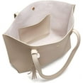 thumbnail image 5 of Women's Soft Faux Leather Tote Shoulder Bag from, Big Capacity Tassel Handbag, 5 of 5