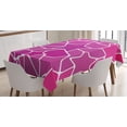 thumbnail image 1 of Stars Tablecloth, Geometric Mosaic Stained Glass Pattern Traditional Abstract Illustration, Rectangular Table Cover for Dining Room Kitchen, 60 X 90 Inches, Fuchsia Pink White, by Ambesonne, 1 of 3