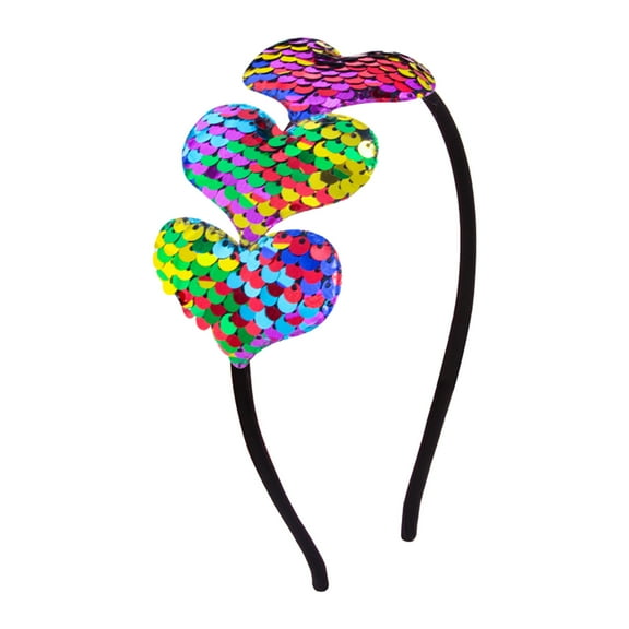 Valentine's Day Sequin Heart Headbands Cute Hair Accessories For Girls Kids Valentines Hair Clips Barrettes