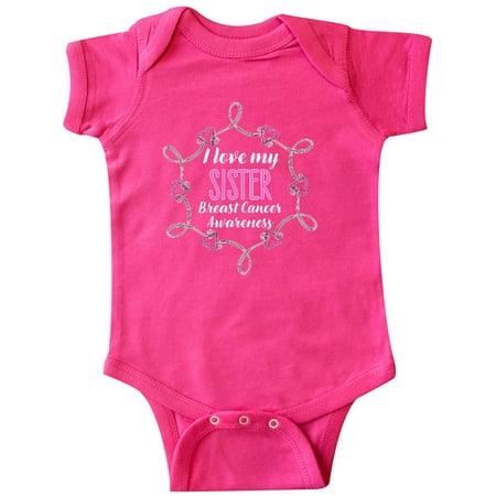 

Inktastic I Love My Sister- Breast Cancer Awareness Gift Baby Boy or Baby Girl Bodysuit