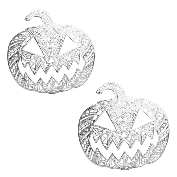 Wooowa Halloween Pumpkin Placemat Set of 2 14.9 Inch PVC Hollow Out for Dining Table Kitchen Party Decor