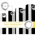 thumbnail image 6 of Black Striped Blackout Curtains for Bedroom/Living Room, Thermal Insulated Kitchen Curtains, Modern Farmhouse Black and White Stripes Grommet Darkening Window Treatment Drapes 42"x63"x2, 6 of 8